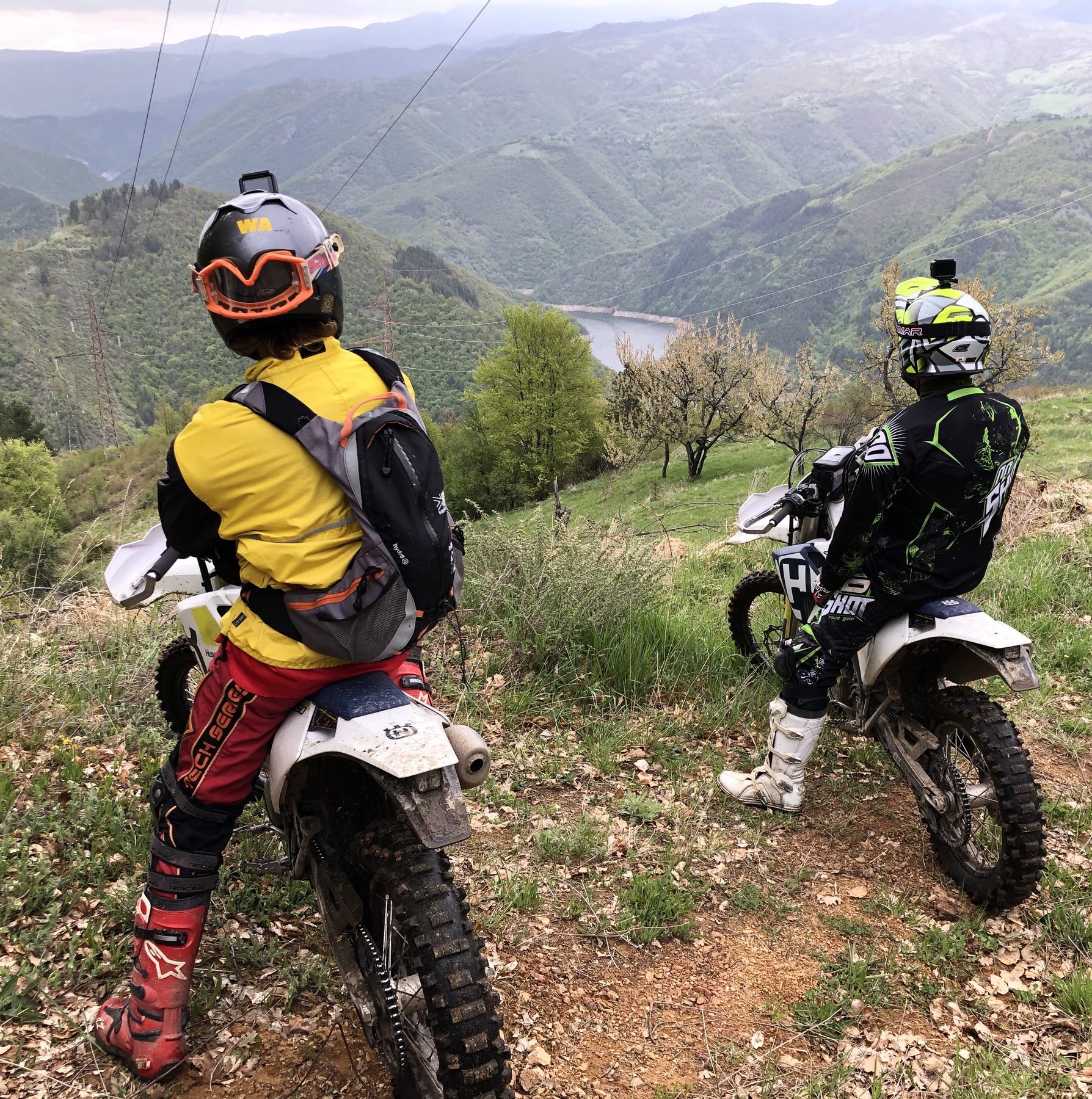 Stopping to admire the view. Also to get our breath back